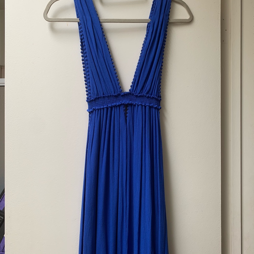 Lulus Royal Blue Maxi low cut with side vents